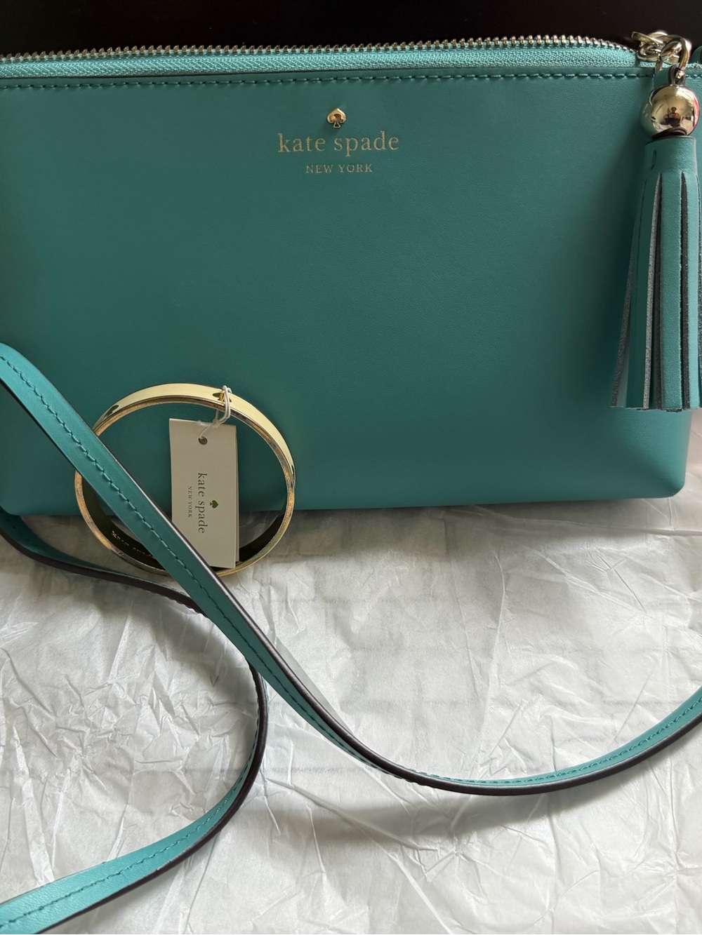 πππkate spade turquoise crossbody with tassel Plus free bracelet Kate spade β οΈ - Picture 13 of 15